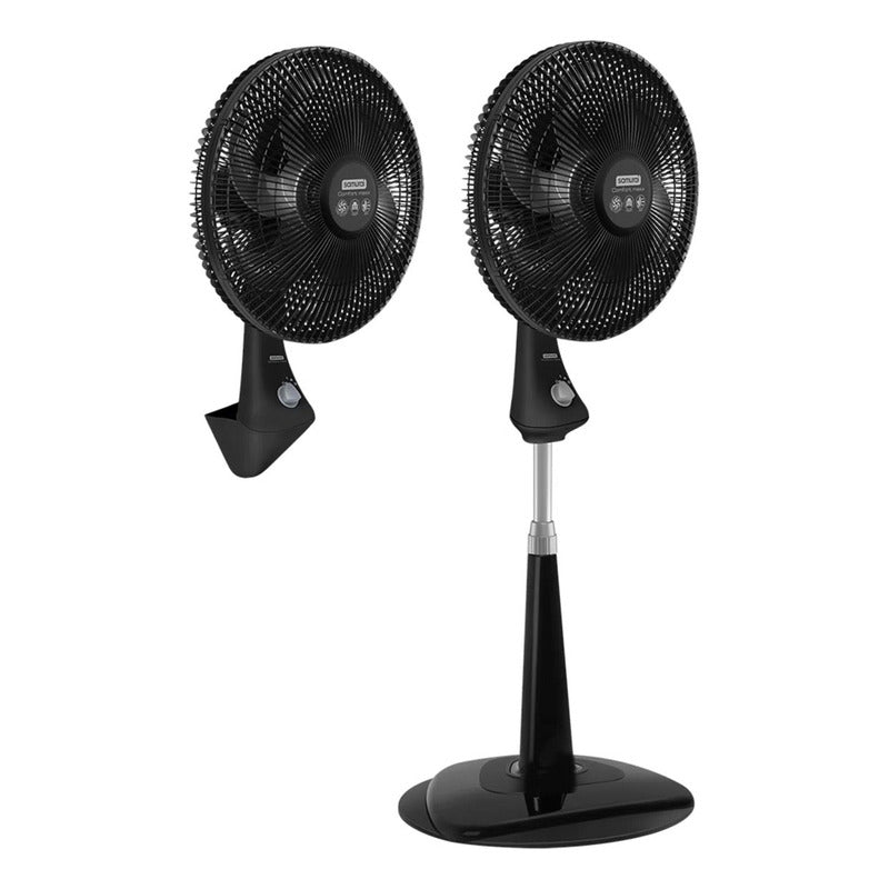 Ventilador Samurai 2 En 1 Comfort Maxx 18 Pulgadas Negro Cantidad De Aspas 6 Color De Las Aspas Gris Diámetro 44 Cm Material De Las Aspas 6