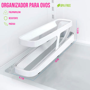 Organizador De Bandejas Dispensadoras Enrollables Para Huevos, Hasta 14 Unidades, En Color Blanco