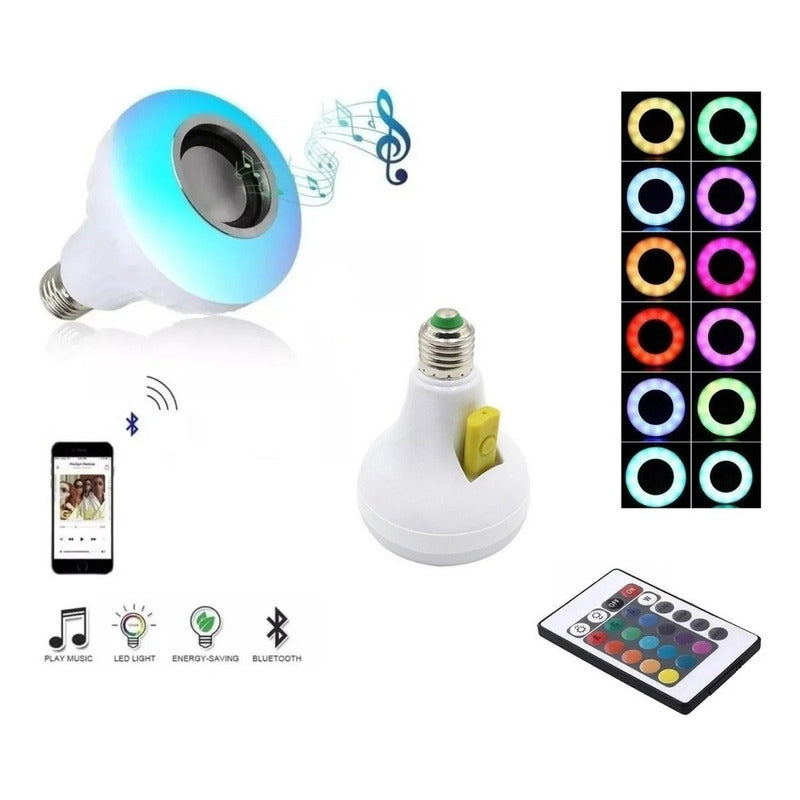 Bombillo Parlante Con Bluetooth Multicolores Súper Oferta. Color Blanco