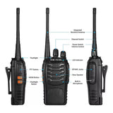 Radio Walkie Talkie One Pixel Px-888s Uhf X4 Bateria 2800m Ah Color Negro