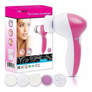 Spa Facial Mini Masajeador Electrico Para La Cara 5 En 1 Color Rosa Claro