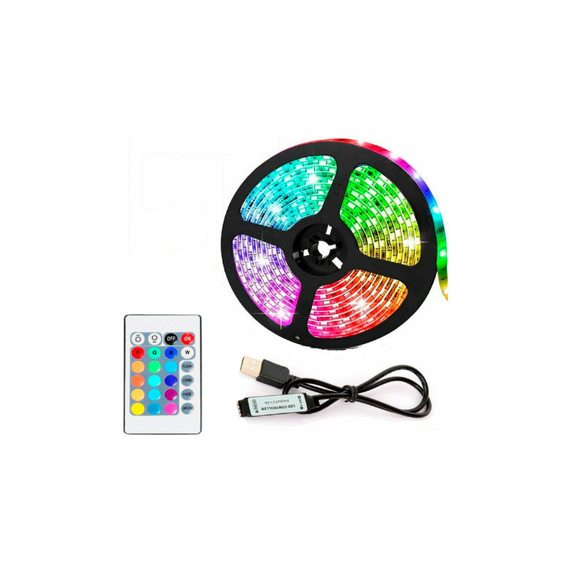 Cinta Tira Led 5 Metros Control Rgb 5050 Usb 5v