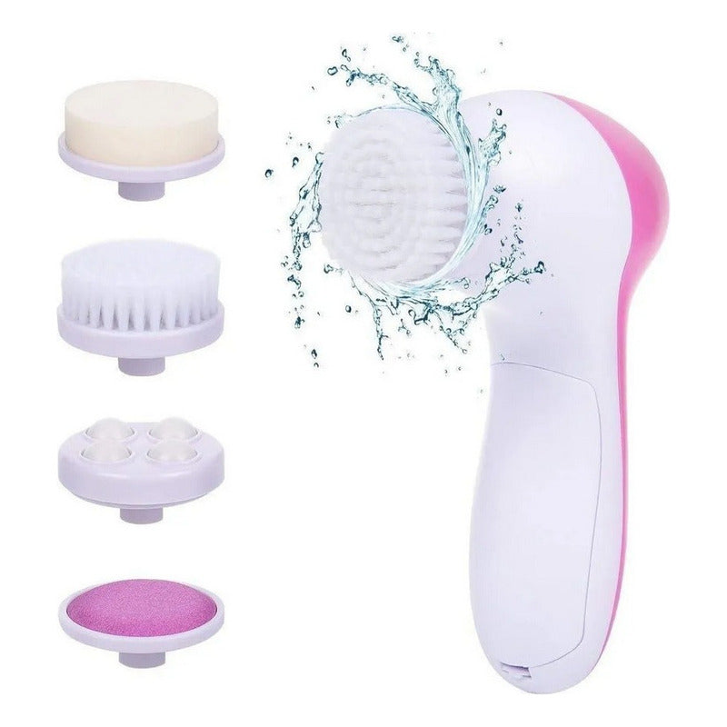 Spa Facial Mini Masajeador Electrico Para La Cara 5 En 1 Color Rosa Claro